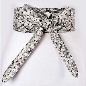 Python Animal Snakeskin Print FreeStyle Obi Statement Belt